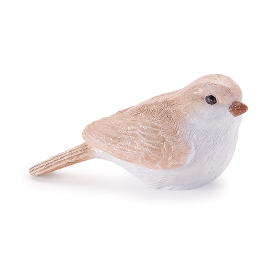 Melrose 2.25" Beige Glittered Bird Figurines Set